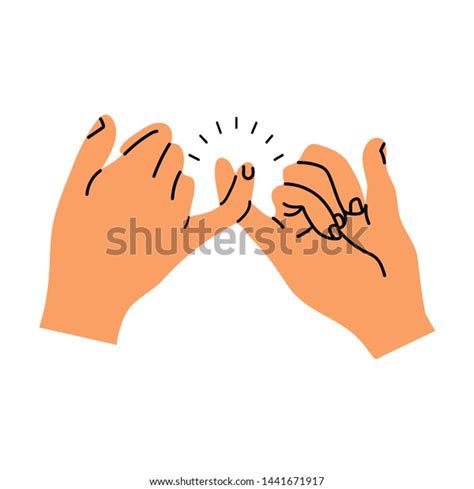 Pinky Promise Hands Gesturing Vector Stock Vector Royalty Free 1441671917