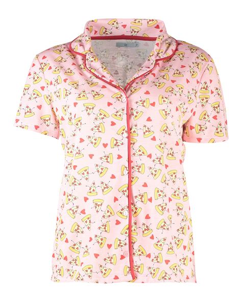 Riachuelo Pijama Feminino Curto Pizza Rosa