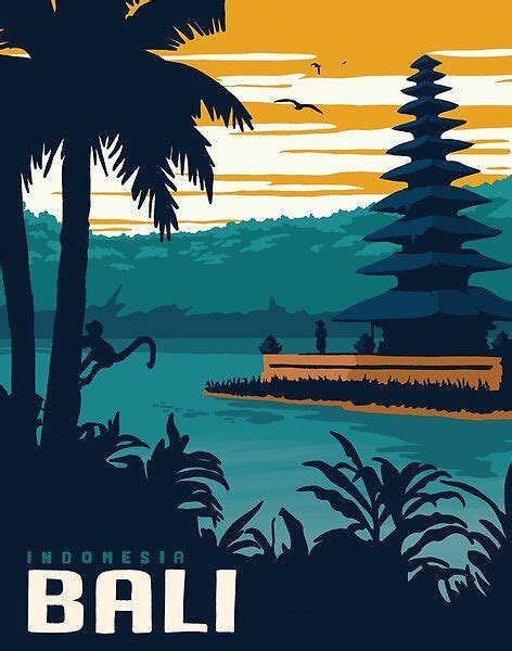 Canggu Vintage Travel Poster Indonesia Retro Travel Poster Etsy Artofit