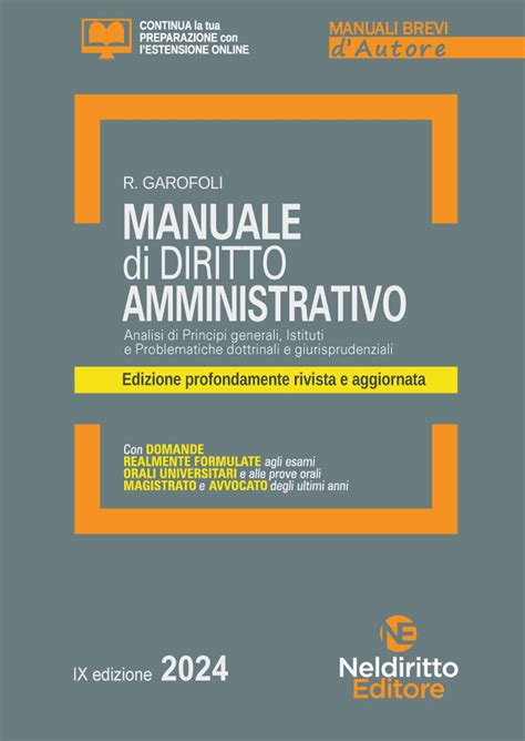 Manuale Breve Di Diritto Amministrativo 2024 Nuova Ediz Garofoli R