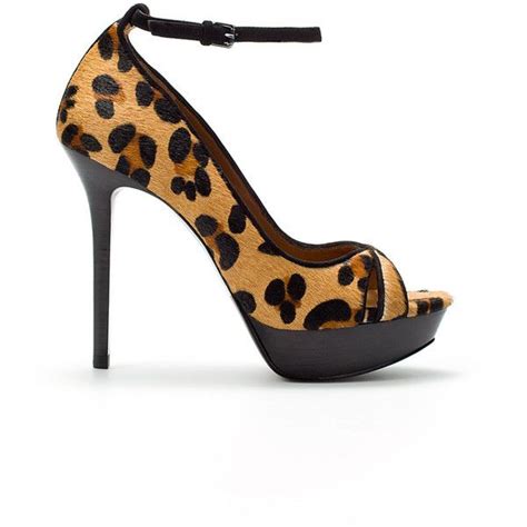 Leopard Print Peep Toes Liked On Polyvore Heels Peep Toe Shoes Zara