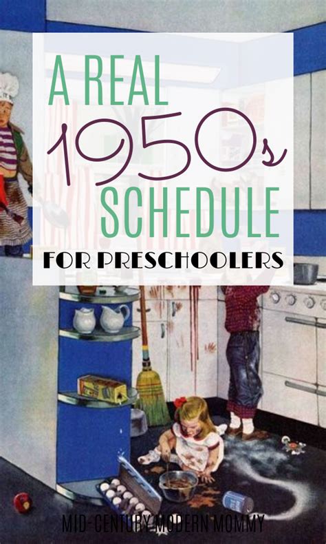 A Real Vintage Schedule For Preschoolers Retro Housewife Mom Planner