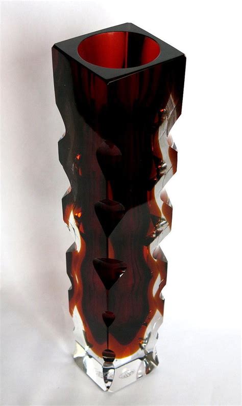 Oldrich Lipsky Vase Exbor Czechoslovakia Art Glass