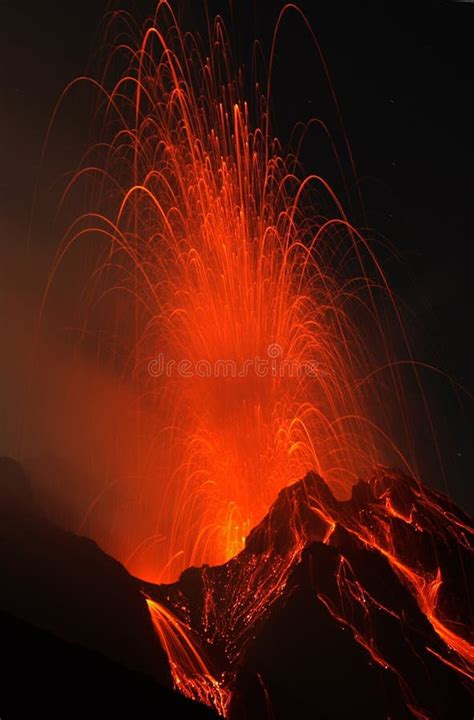 Strombolian eruption stock photo. Image of erupting, lava - 8644018