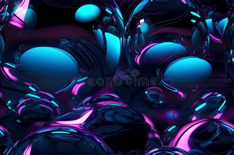 Generative Ai Seamless Illustration Abstract Background With Glass Balls With Refraction In Pink