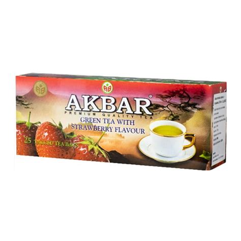 Akbar Green Strawberry Tea zielona herbata z truskawką 25 saszetek