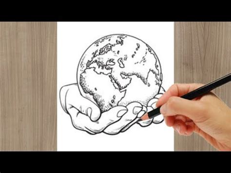 Drawing Hands Holding The World - Hands Of Globe - Drawing Tutorial ...