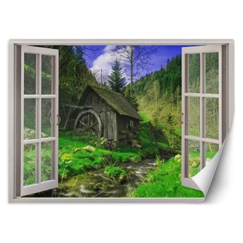 Papier Peint Entoilage G M Motif Vue D Un Chalet Dans La For T