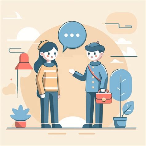 Premium Vector Illustration Of Cute Couple Characters Talking Flat