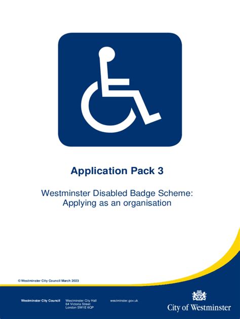 Fillable Online Westminster Blue Badge Application Fill Online Printable Fax Email Print