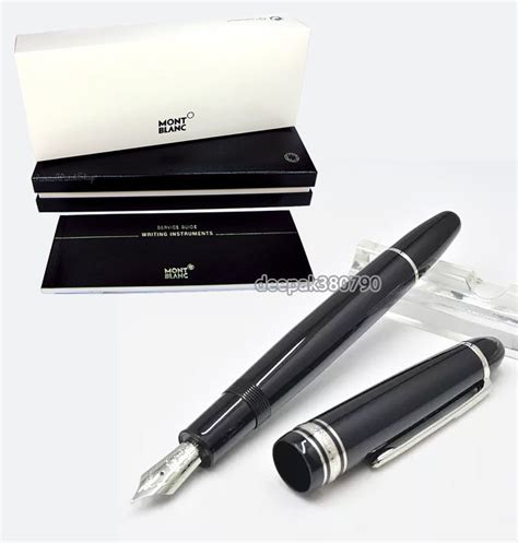 Metal New Mont Blanc Meisterstuck 149 Fountain Ink Black Pen With Mb