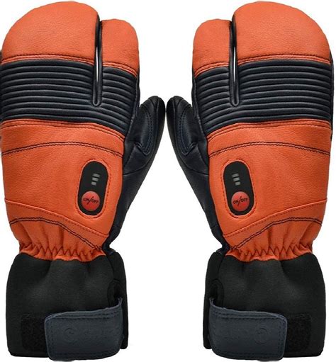 Savior Heat Heated Ski Mittens Electric Rechargeable Battery Leather