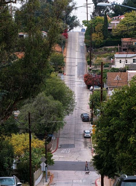 Las Third Steepest Street Gets New Safety Measures The Seattle Times