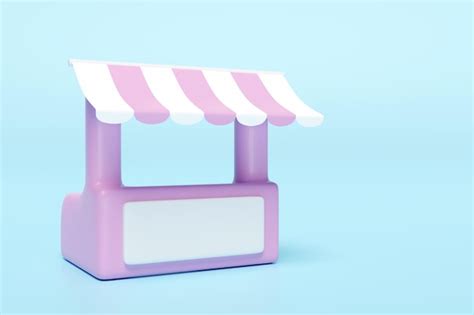 Premium Photo 3d Pink White Booth Shop Icon Or Empty Retail Store