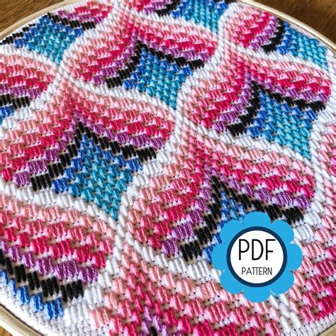 Bargello Embroidery Pattern For Beginner PDF Pattern With Etsy