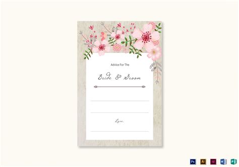 Marriage Advice Cards Templates