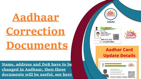 Aadhaar Correction Documents Imporatnt News Name Address And Dob