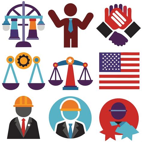 Premium Vector Set Of Flat Icons Related To Us Politics Governance And Law