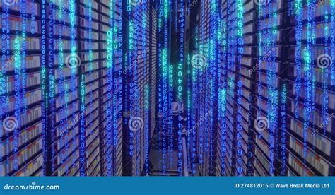 Image Of Binary Coding Data Processing Over Computer Servers Stock