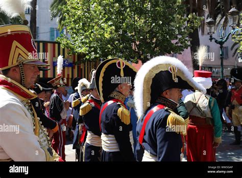 The Reenactors Dressed As Napoleon Epoch Soldiers For Celebration The