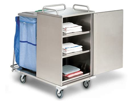 The New Closed Laundry Trolley Stainless Steel Medstore