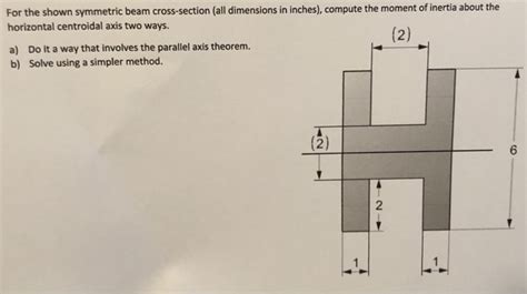 Solved For The Shown Symmetric Beam Cross Section All Chegg