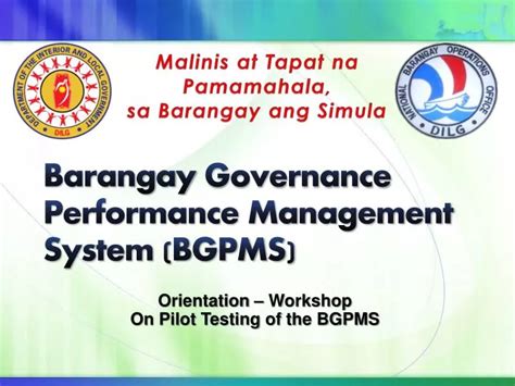 Ppt Barangay Governance Performance Management System Bgpms