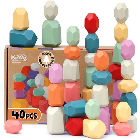 Buy Bunmo Stacking Rocks Pcs Safe For Ages Montessori Toys For