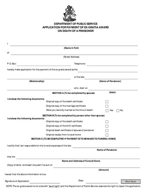 Fillable Online Forms Bahamas Gov DEPARTMENT OF PUBLIC SERVICE