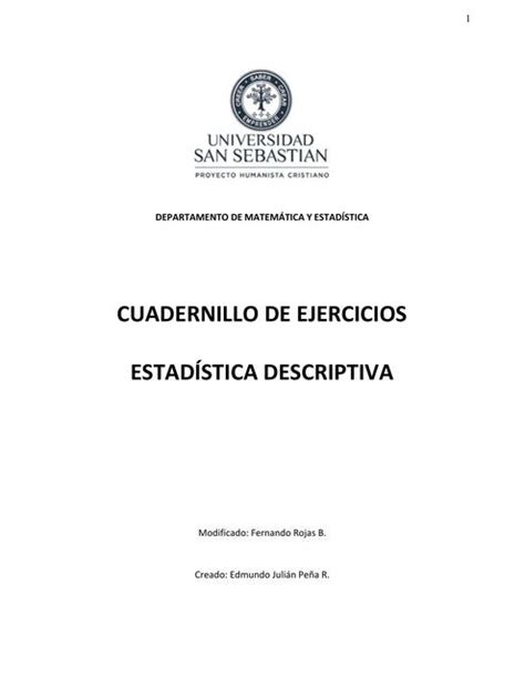 DMAE Cuadernillo de ejercicios Estadística Descriptiva Dylan Vergara