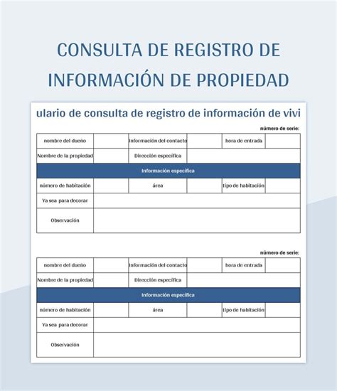 Plantilla De Excel Formulario De Consulta De Registro De Listado Y Hoja