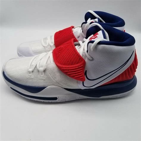 Nike Kyrie 6 Usa Mens Size 12 White Blue Red Depop