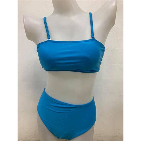 Basic Bikini Two Piece Bikini Color Trend Tube Swimsuit Push Up Swimwear Women Swimsuit Shopee