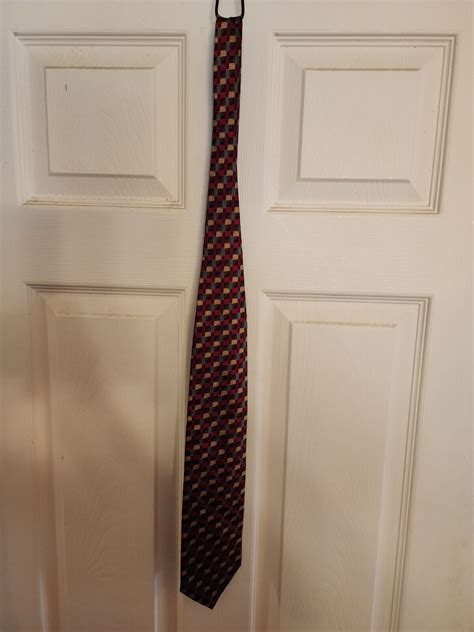 Roberto Villini Collezione Men S Tie Red Black Tan Gray Check Pattern