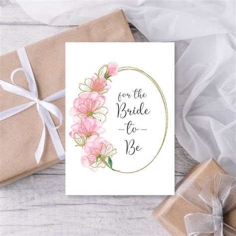 Printable Bride To Be Bridal Shower Card Pink And Gold Etsy Canada In