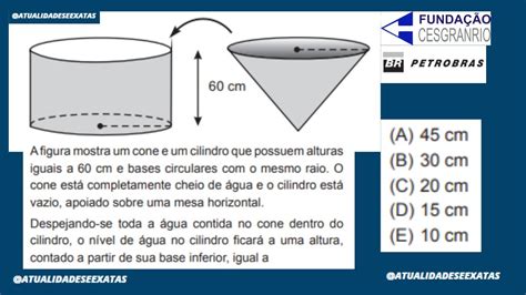 CESGRANRIO VOLUME DO CONE E CILINDRO MATEMÁTICA PETROBRAS