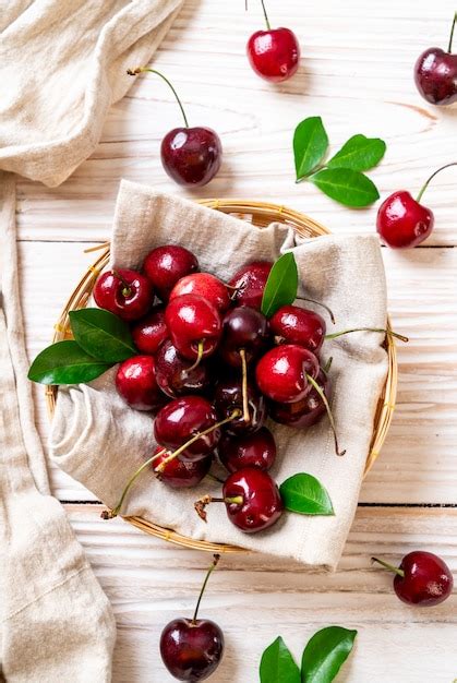 Premium Photo Fresh Cherries In Bowl