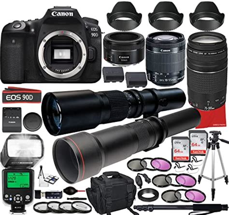 Canon EOS 90D DSLR Camera with EF-S 18-55mm STM Lens Bundle + 50mm f1.8 ...