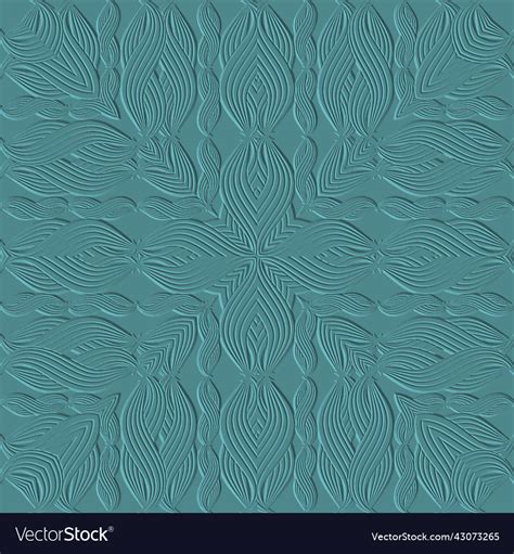 Textured Floral Lines 3d Seamless Pattern Vector Image