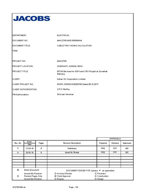 44ac2700-00-E.05-0009-A4 - Cable Tray Sizing | PDF | Electrical Substation | Chemical Process ...