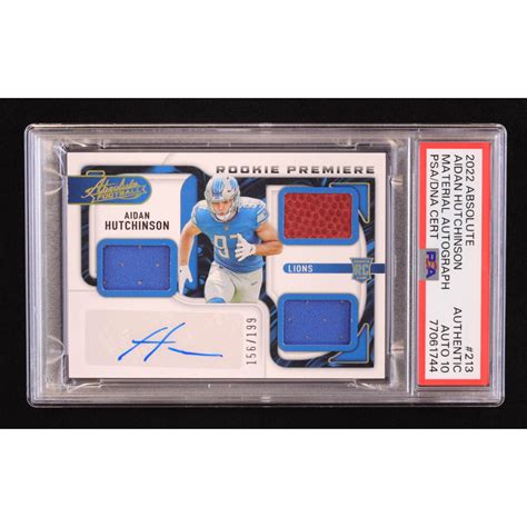 Aidan Hutchinson 2022 Absolute Rookie Premiere Materials Autographs