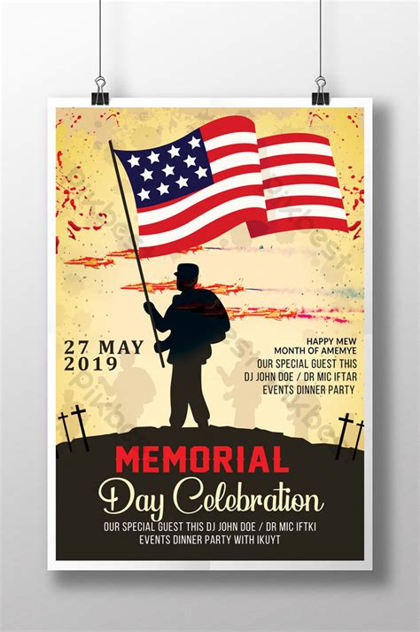 Vintage Memorial Day Weekend Poster Template Psd Free Download Pikbest