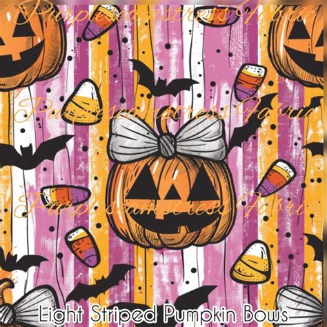 Light Striped Pumpkin Bows Purpleseamstress Fabric