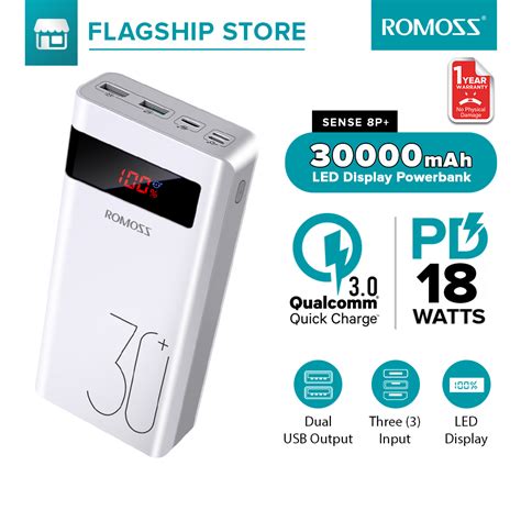 Romoss Sense Plus Sense F Mah Powerbank Qc Type C Power Bank