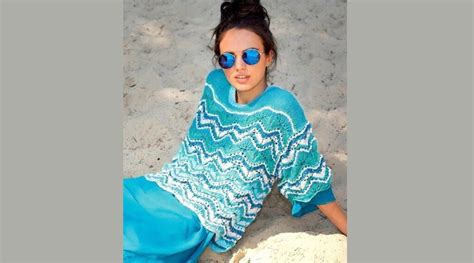 Пуловер с короткими рукавами с сочетанием узоров и цветов - Lilia Vignan