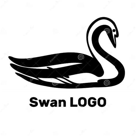 Illustration Of Black Swans Logo Design Template Stock Vector