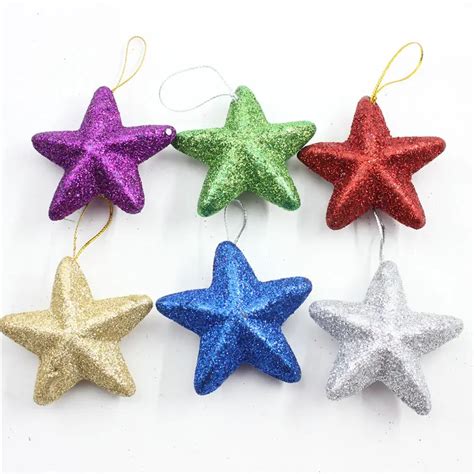 6pcs Polystyrene Styrofoam Foam Stars Color Craft Stars For Diy