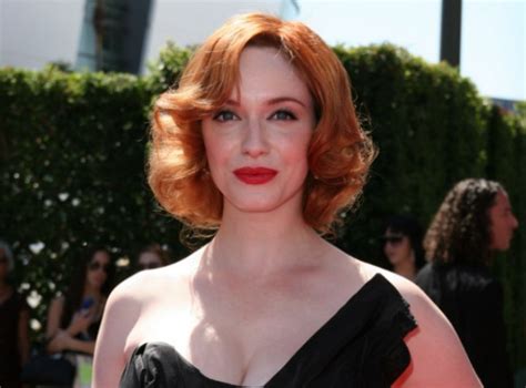 Christina Hendricks Neckline Length Red Hairstyle With Waves And Inspired By The 1950s