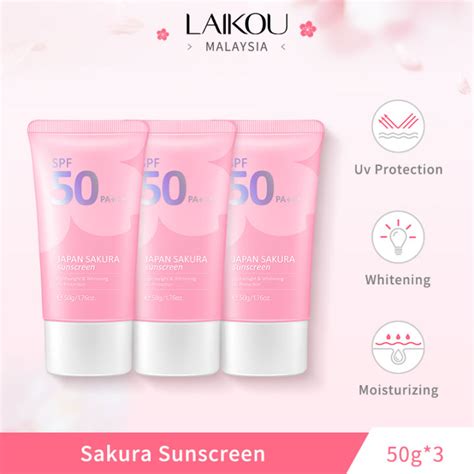 LAIKOU Japan Sakura Sunscreen Cream SPF50 PA Sunblock UV Protector