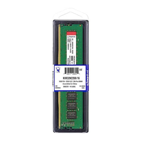 Kingston 16gb Ddr4 3200 Mhz Masaüstü Pc Ram Bellek Kvr32n22d816